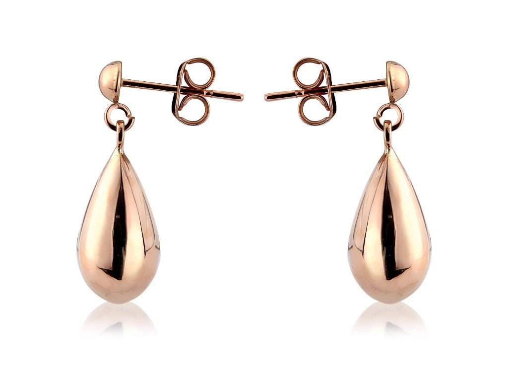 9ct Rose Gold Drop Stud Earrings