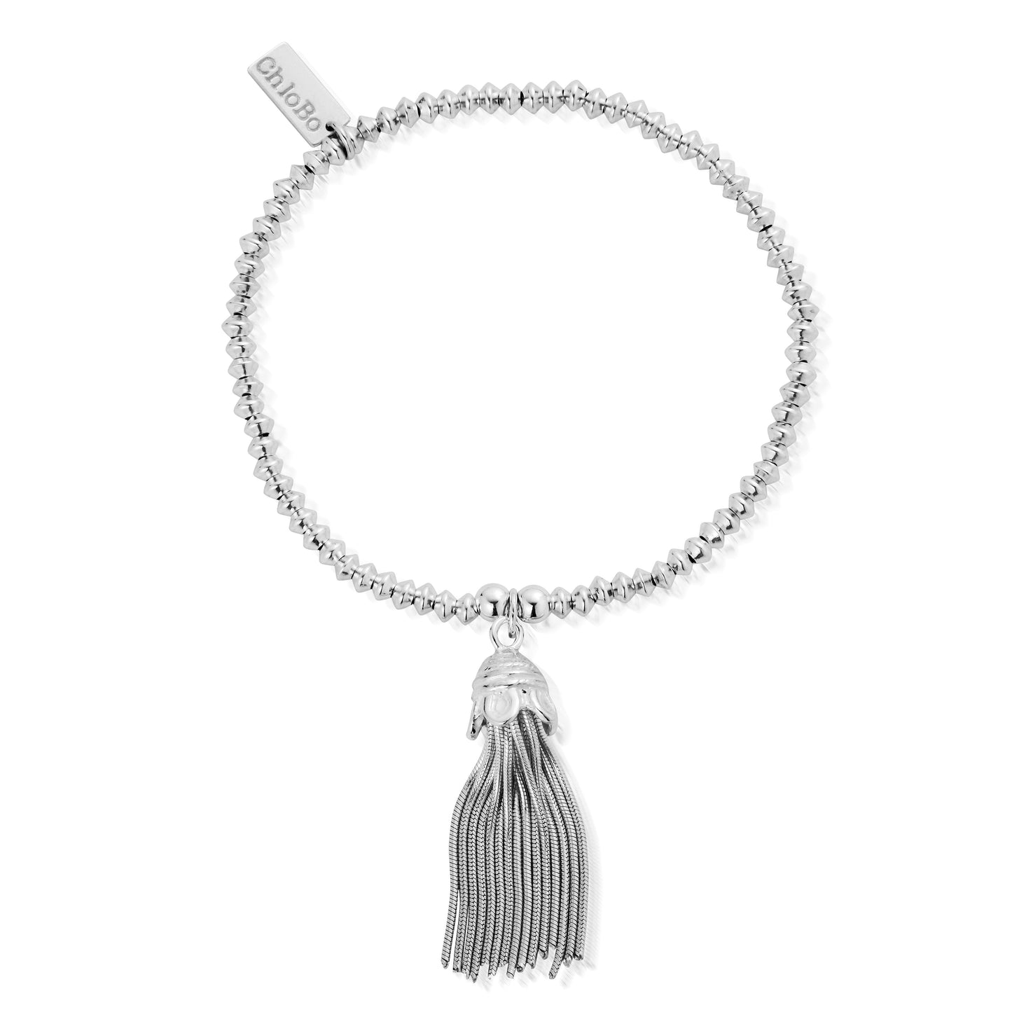 Chlobo Sterling Silver Mini Disc Tassel Bracelet