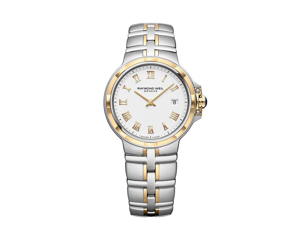 Raymond Weil 30mm Parsifal Yellow Gold PVD and Stainless Steel Watch Official Stockists Jack Murphy Jewellers