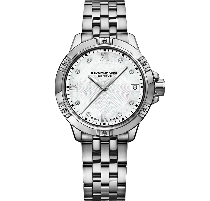 A Picture of Raymond Weil 30mm Tango Mother of Pearl set Diamond Watch