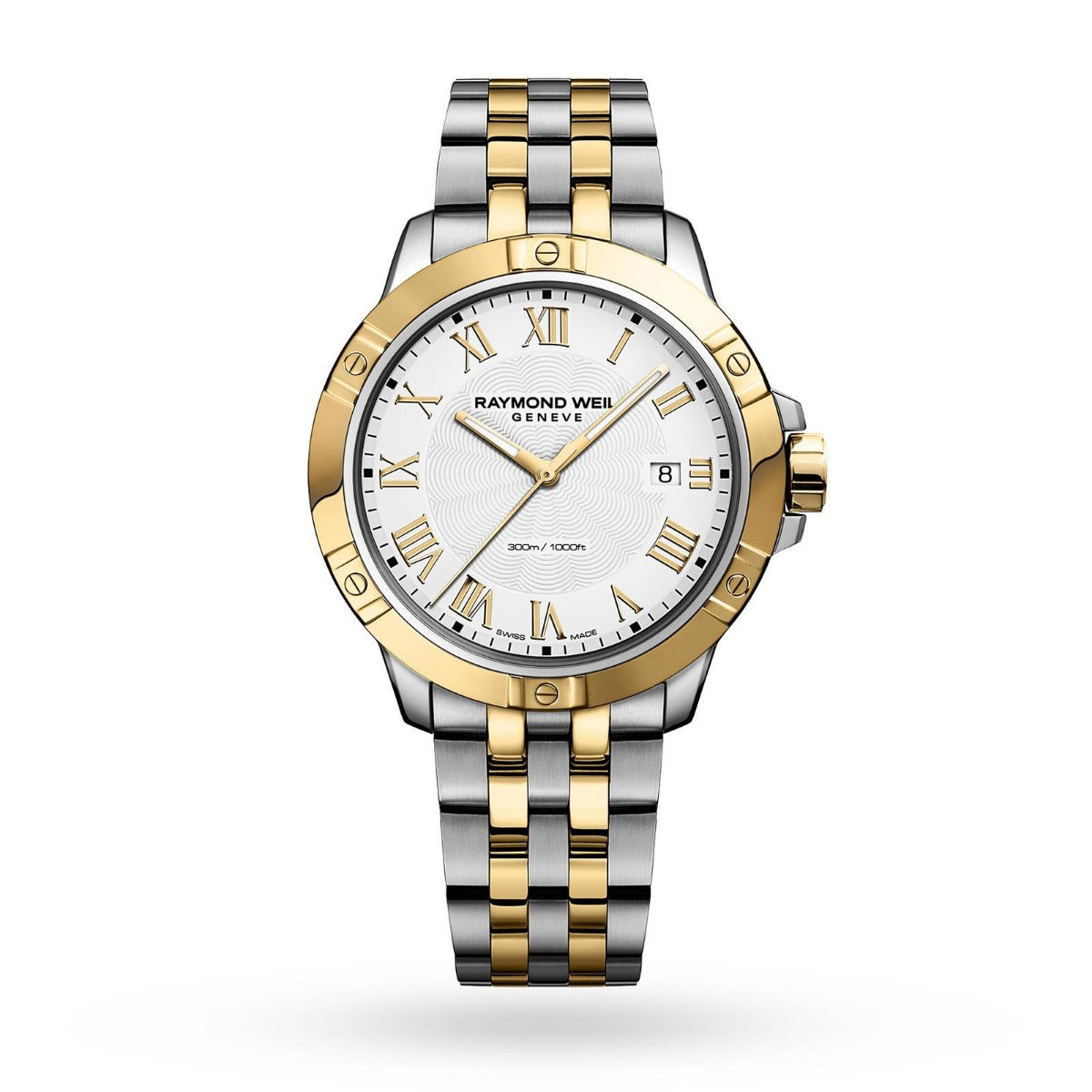 A Picture of Raymond Weil 41mm Tango Yellow Gold PVD and Stainless Steel Watch