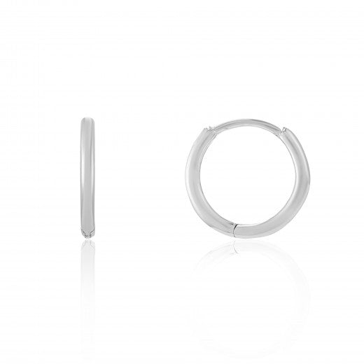 9ct White Gold 8mm Huggie Hoop Earrings