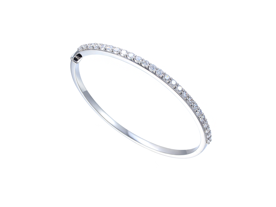 Sterling Silver CZ Bangle