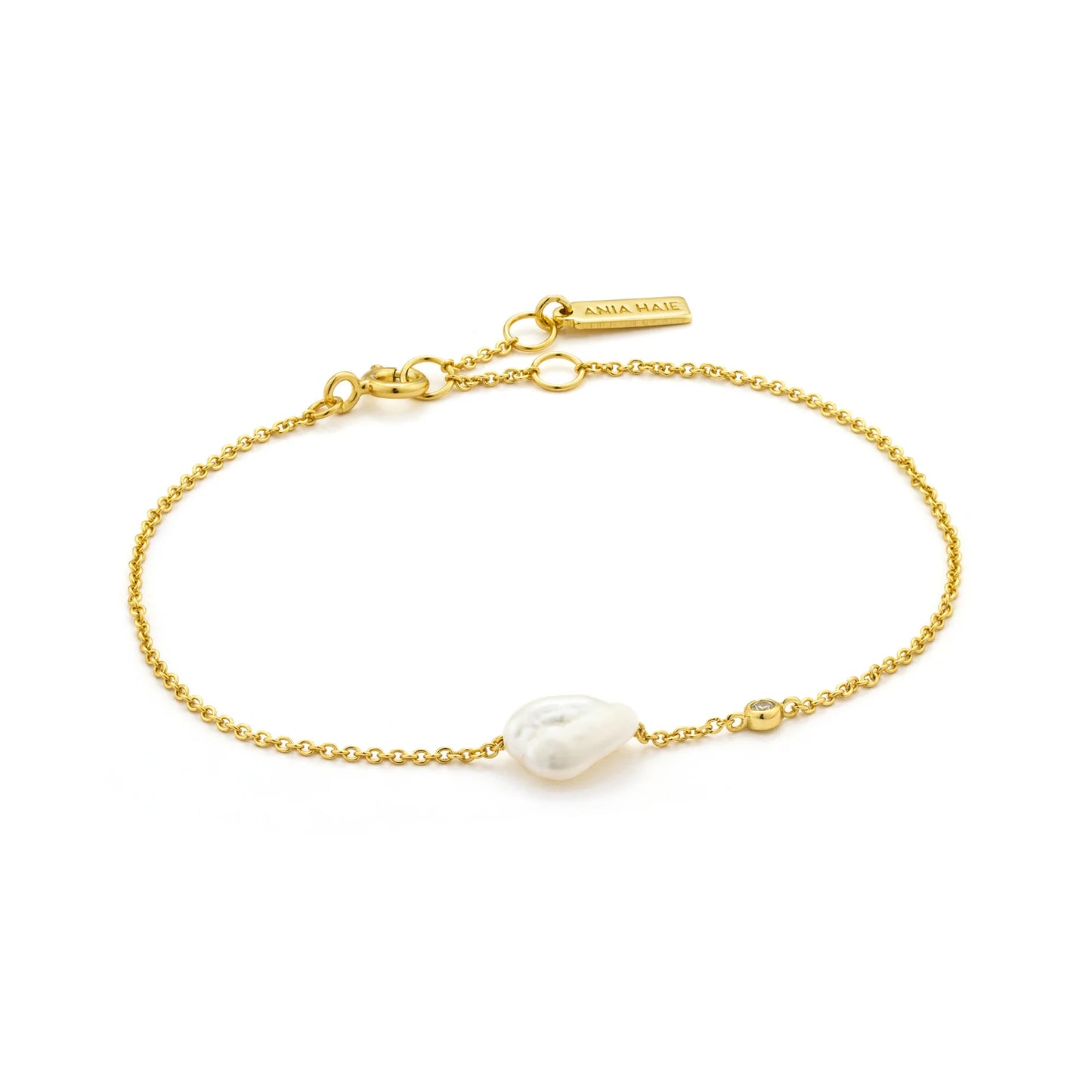 Ania Haie Yellow Gold Plated Baroque Pearl Bracelet