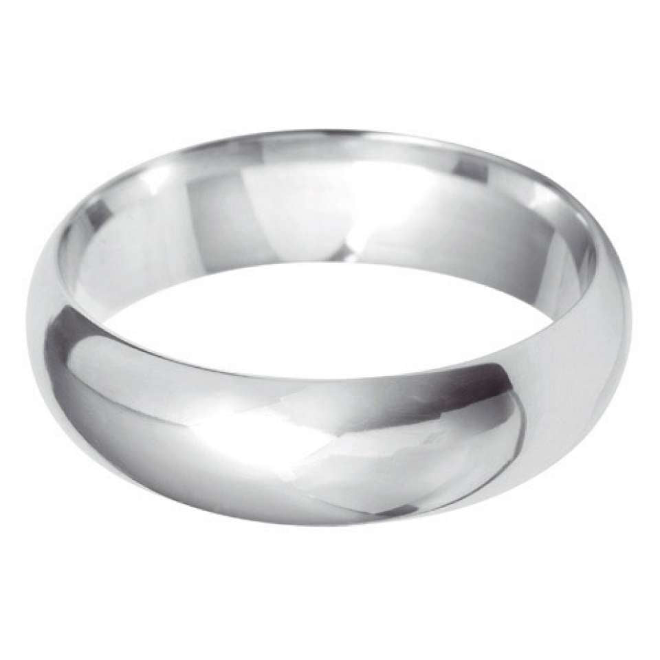 Platinum Classic D Court 6mm Wedding Band media 1 of 1