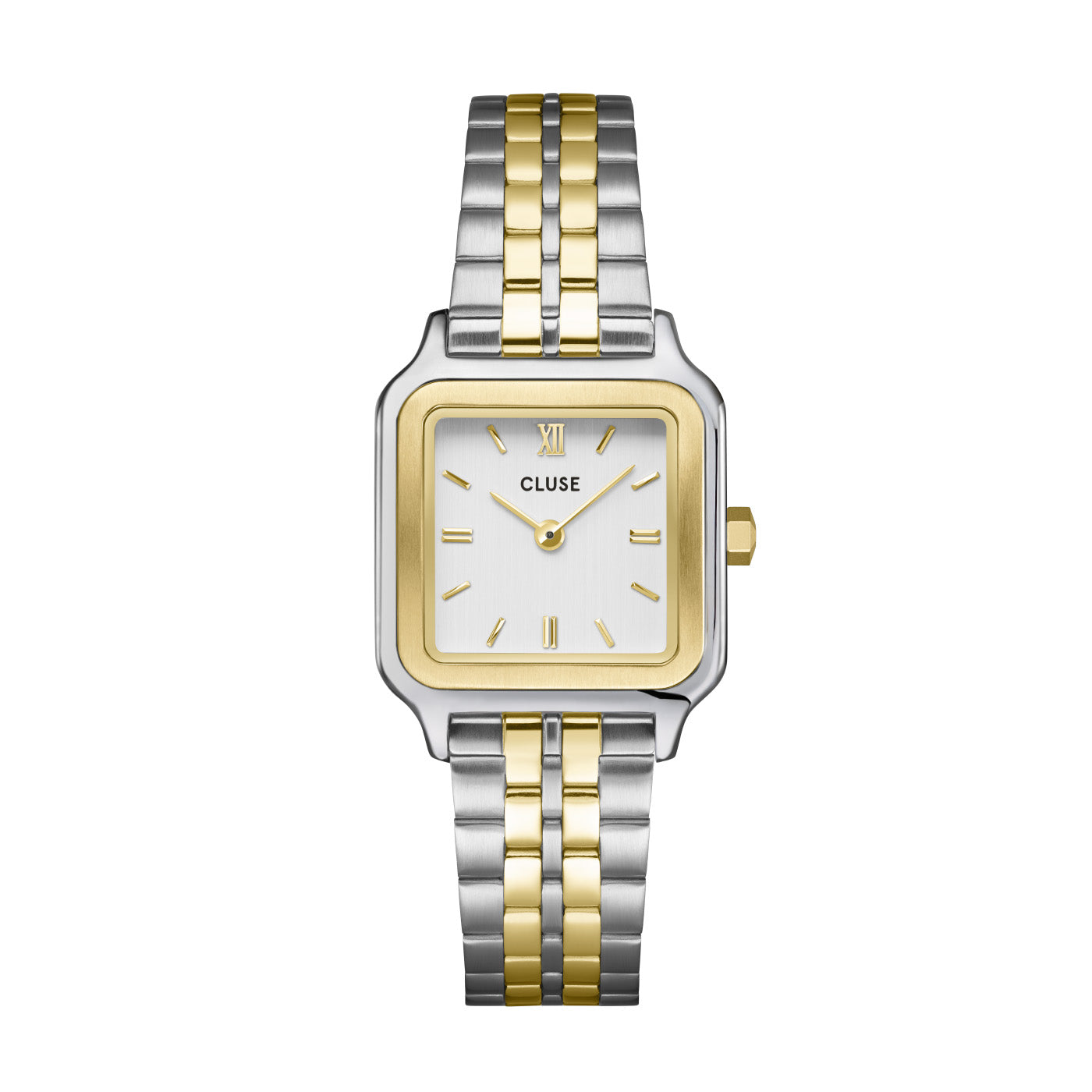An image of Cluse 24mm Gracieuse Petite Duo Gold Toned Bracelet Watch From official stockists Jack Murphy Jewellers