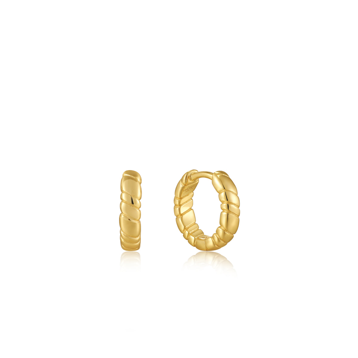 Ania Haie Yellow Gold Plate Smooth Twist Hoop's