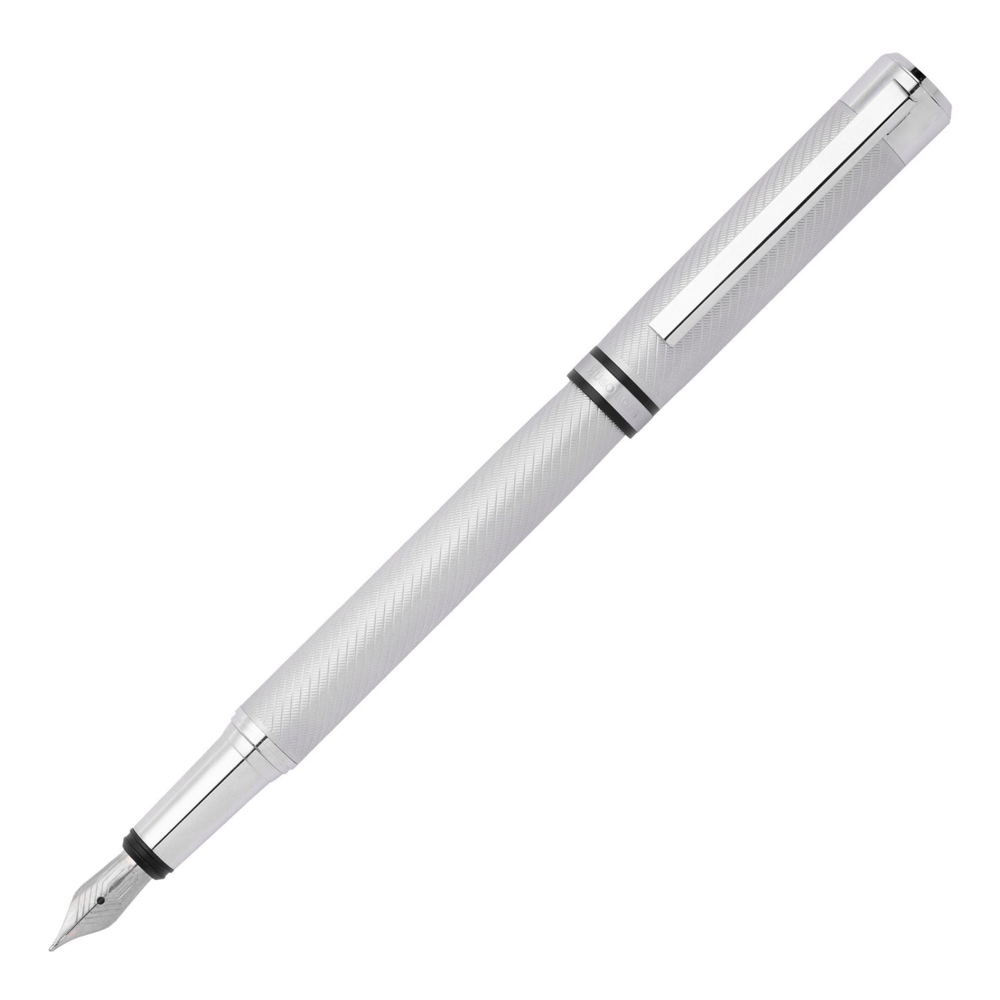Hugo Boss Chrome Matte Textured Fountain Pen