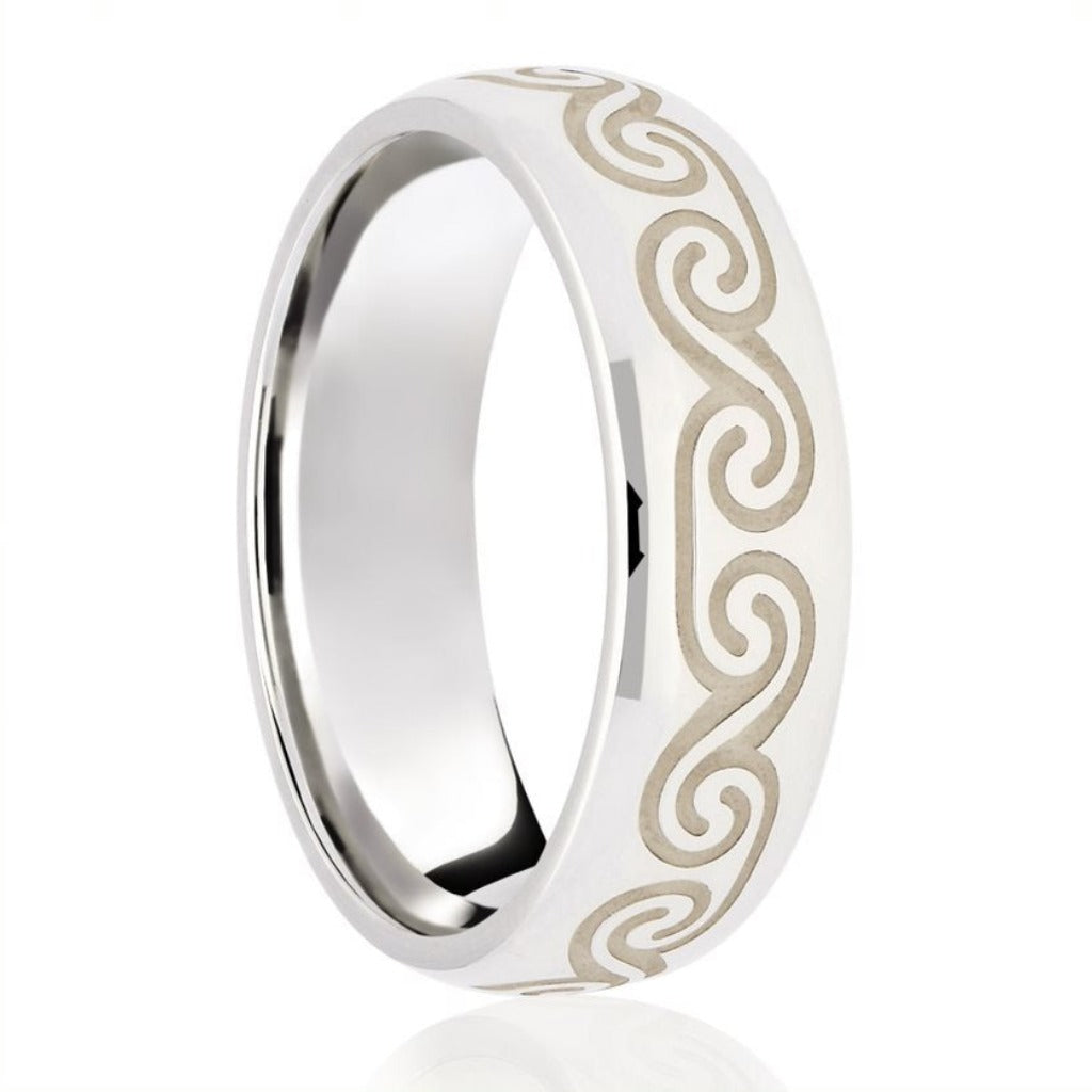 Platinum Celtic Spiral Design Classic Medium 6mm Wedding Band
