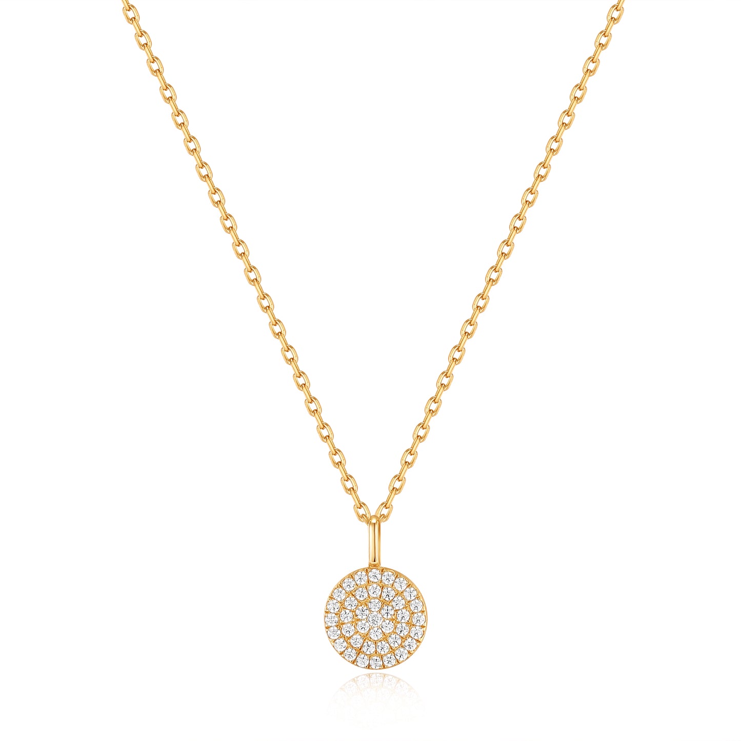 Ania Haie Yellow Gold Plate Glam Disc CZ Necklace