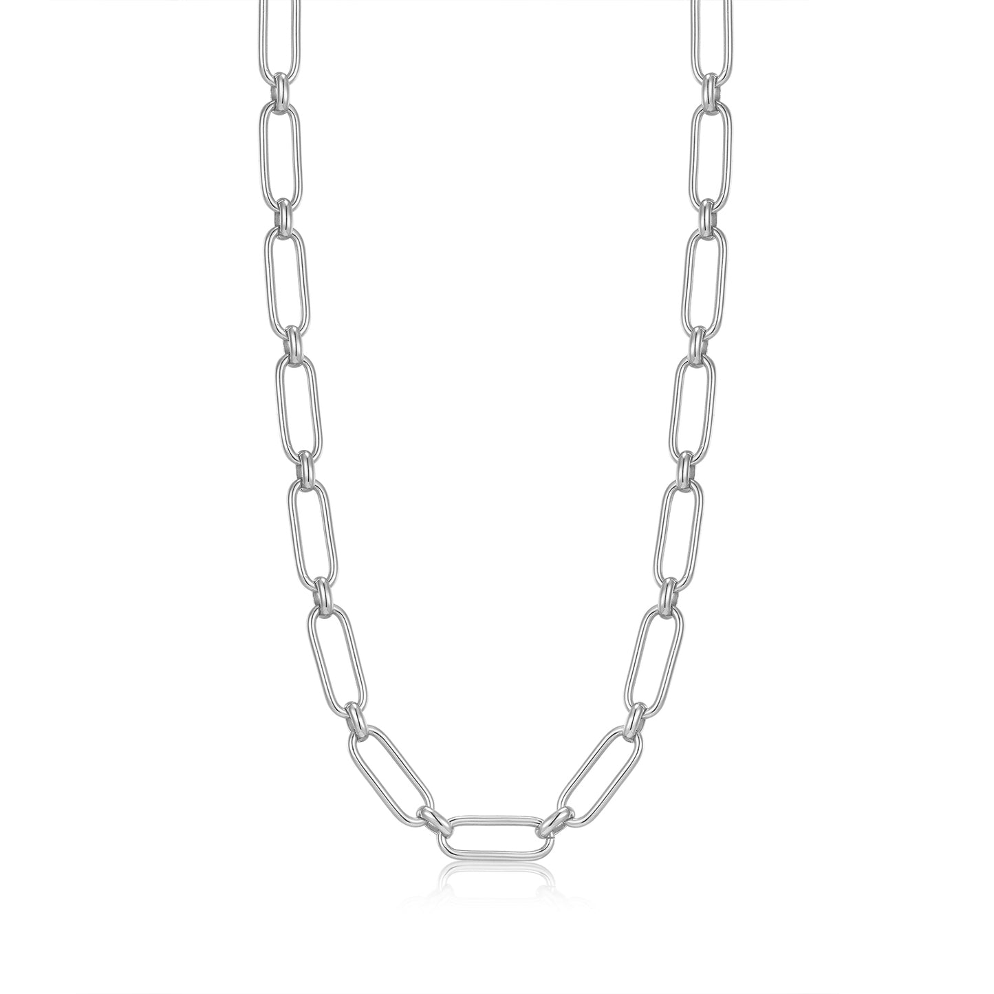 Ania Haie Rhodium Plated Silver Cable Chunky Necklace