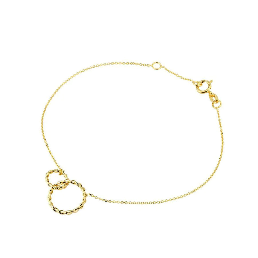 9ct Yellow Gold Fine Linked Circle Bracelet