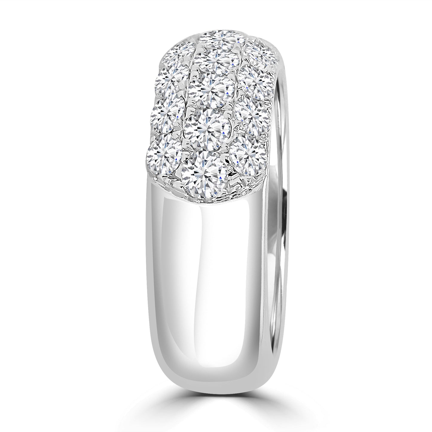 18ct White Gold Three Row Diamond Eternity Ring 2.09ct