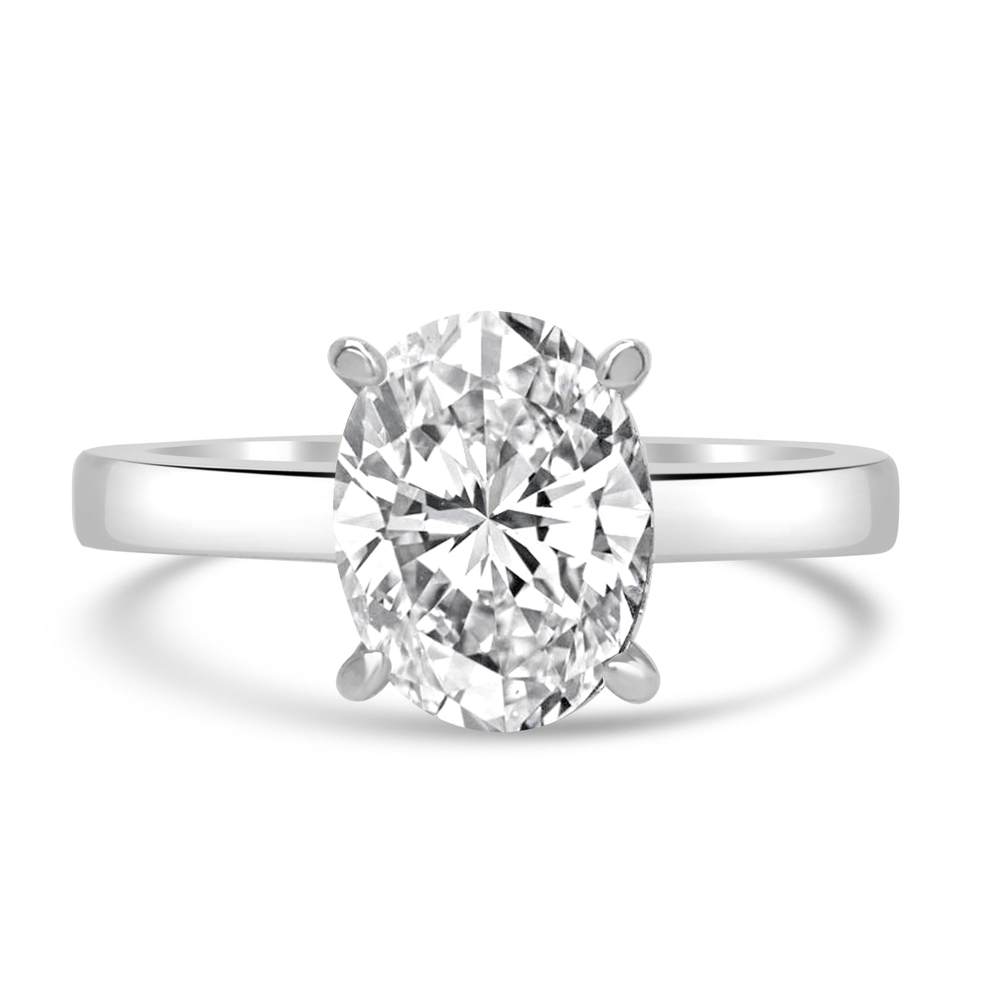 Sterling Silver Solitaire Oval CZ Ring