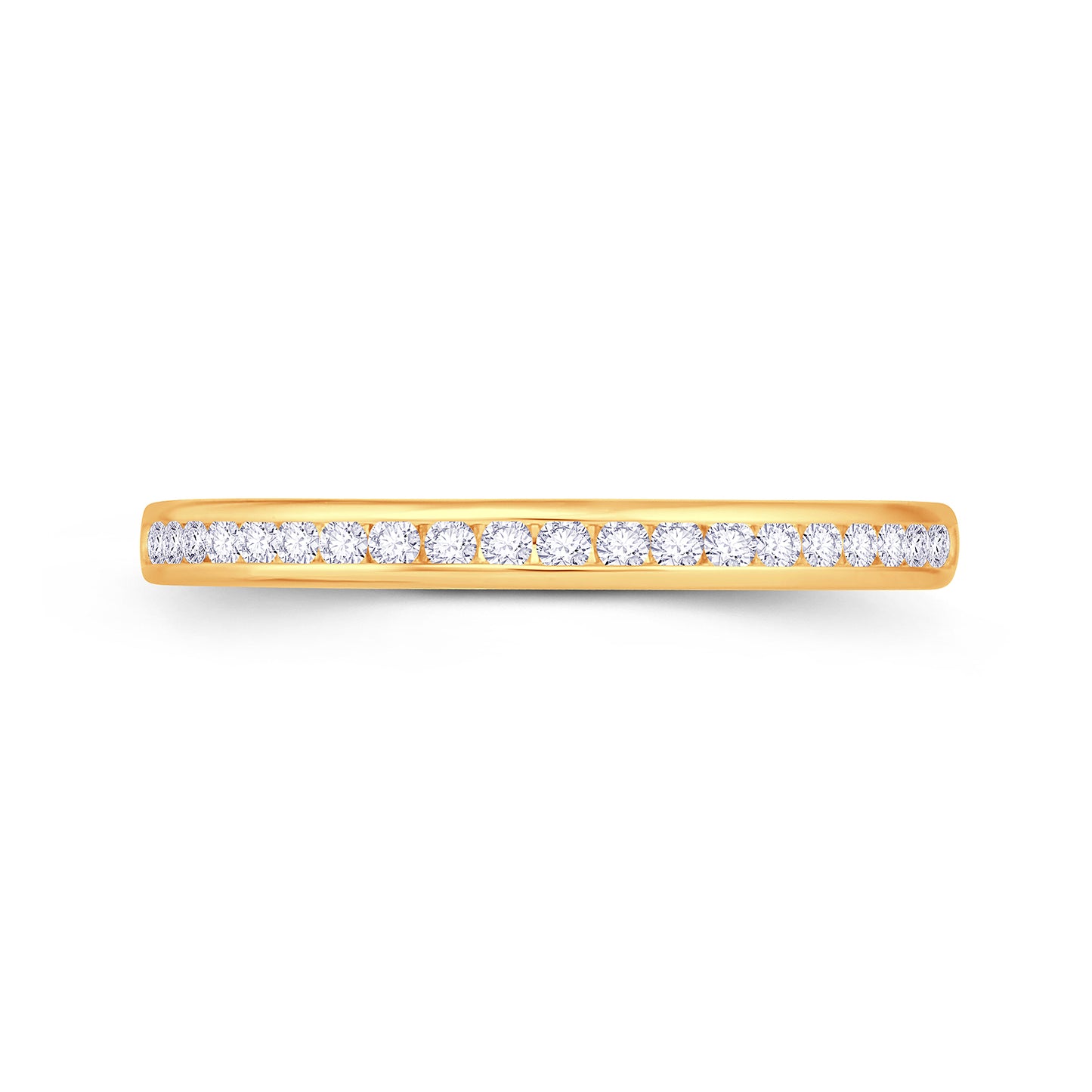 18ct Yellow Gold Brilliant Round Channel Set 3mm Diamond Ring 0.40ct
