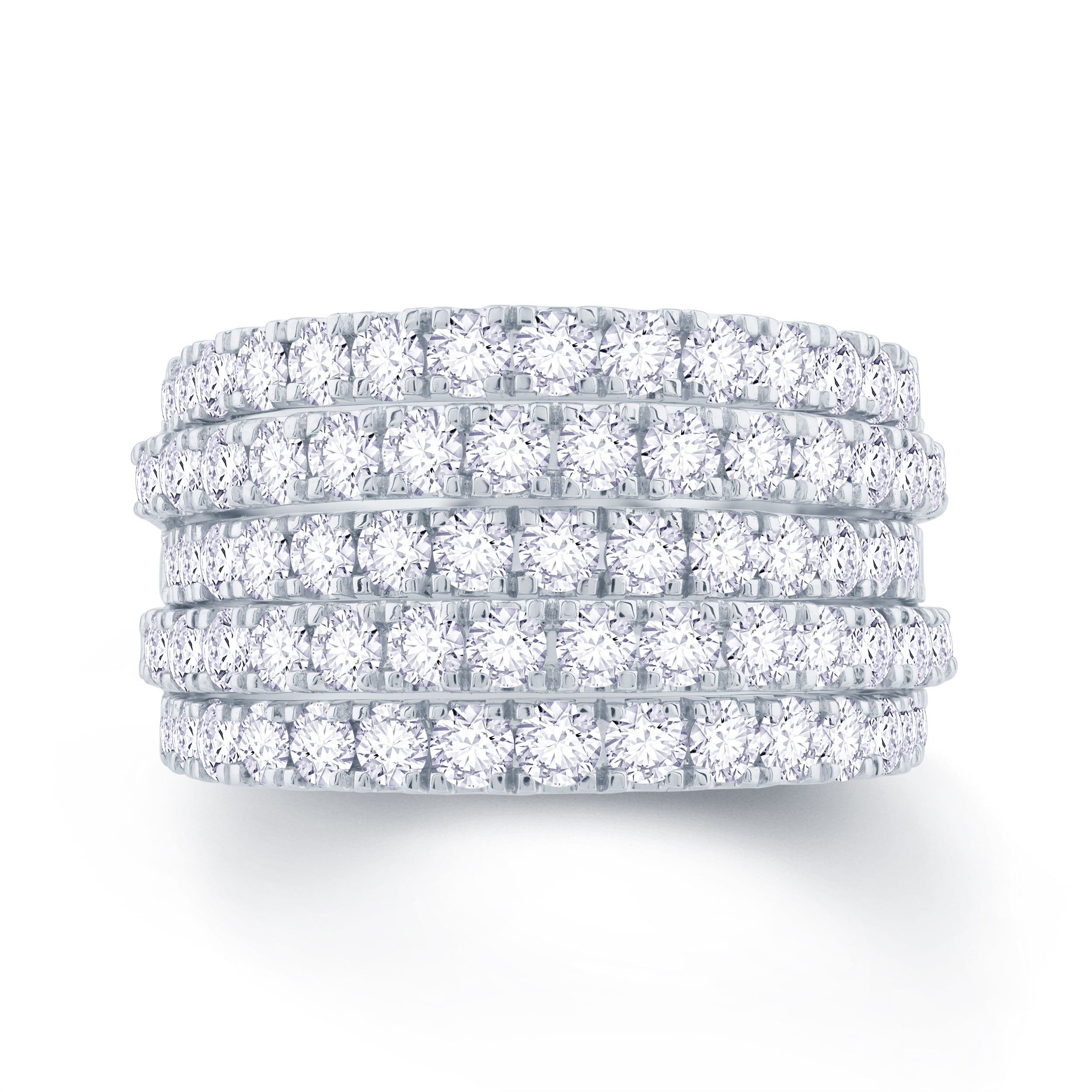 Platinum Five Row Brilliant Round Split Band Eternity Ring 2.00ct