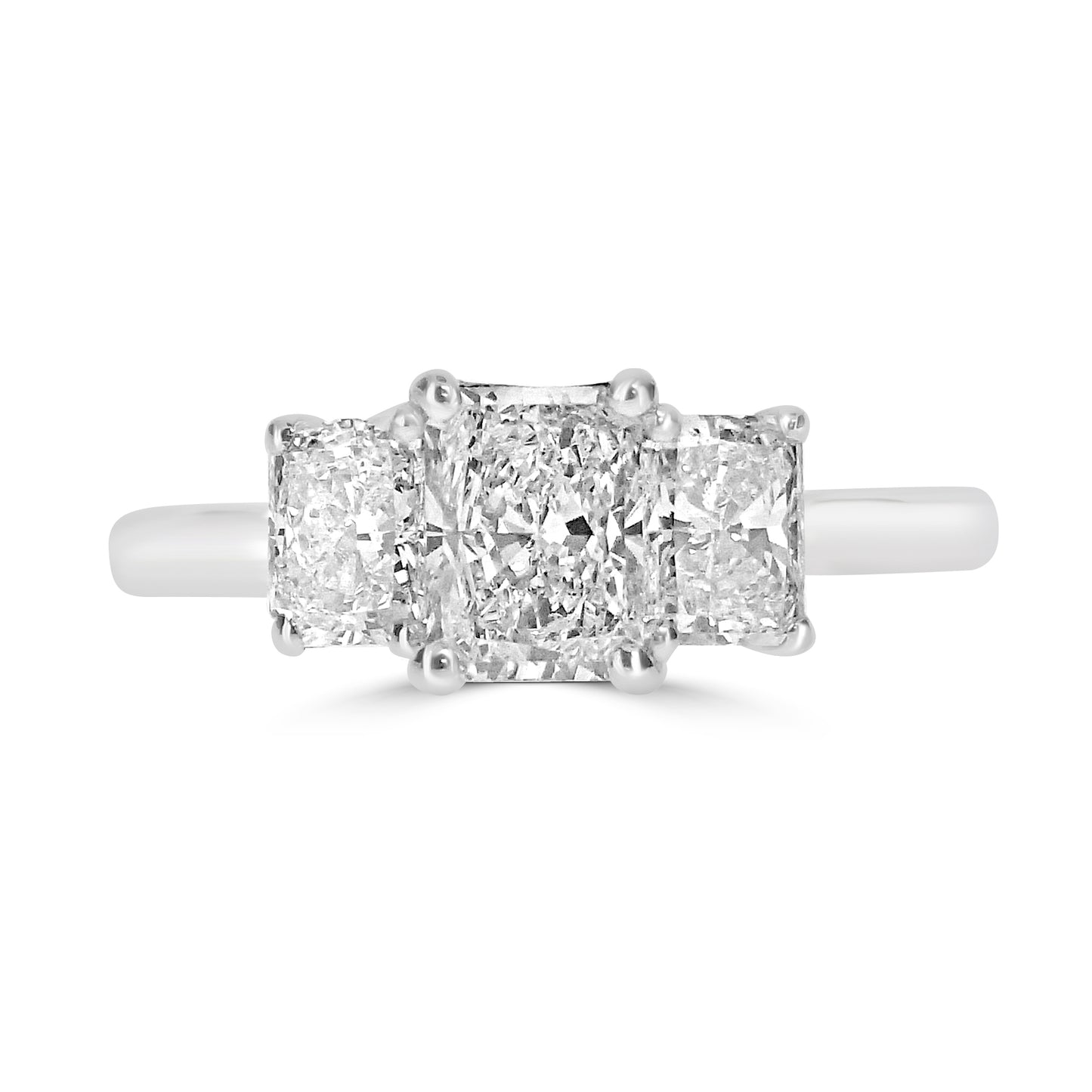 Platinum Radiant Cut Diamond Three Stone, 2.01ct