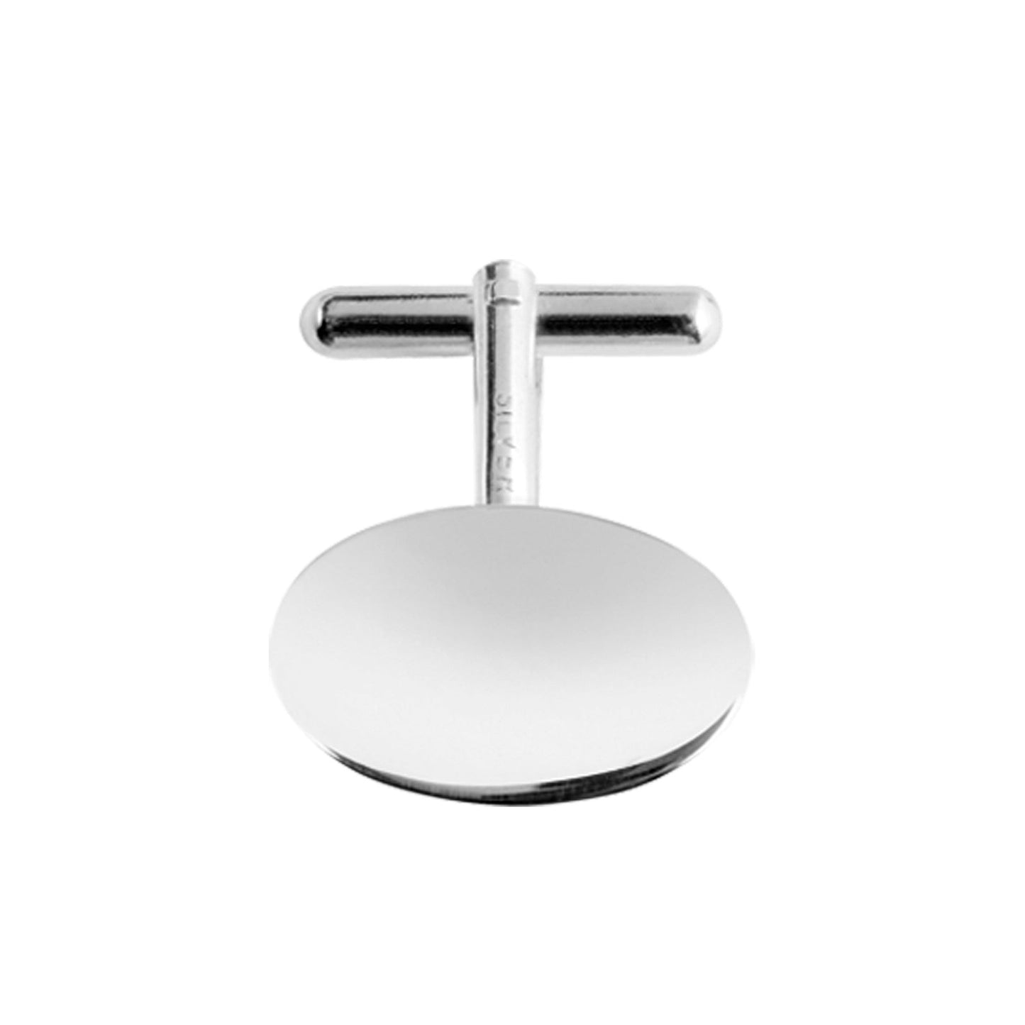 Sterling Silver Flat Oval Plain Cufflinks