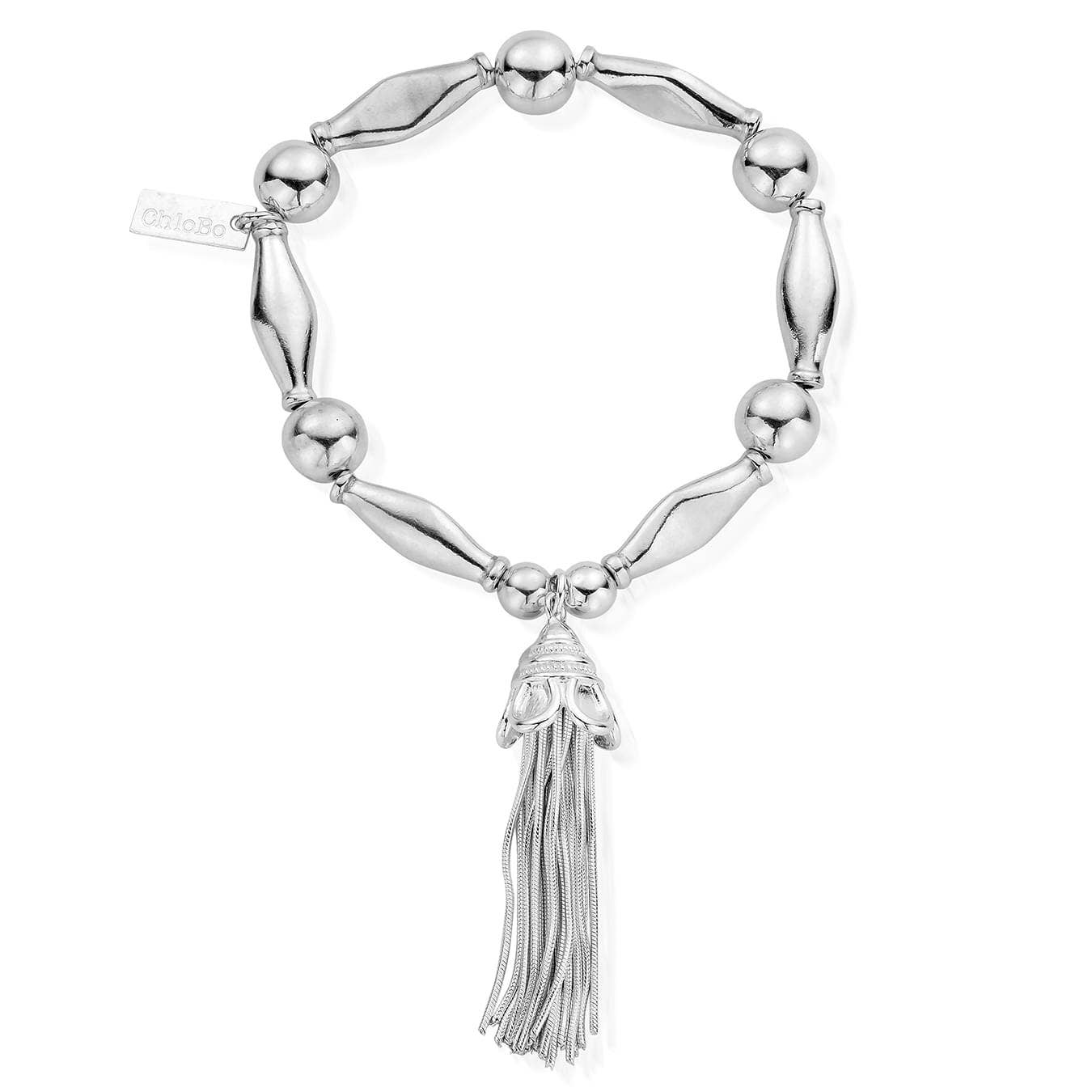 Silver tassel online bracelet