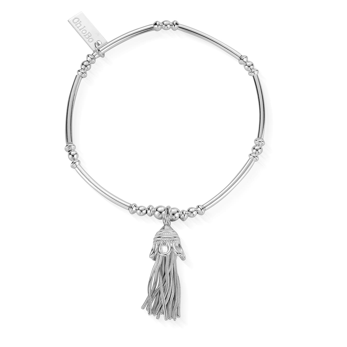 A image of the product ChloBo Sterling Silver Small Beaded Winged Pendant Bracelet