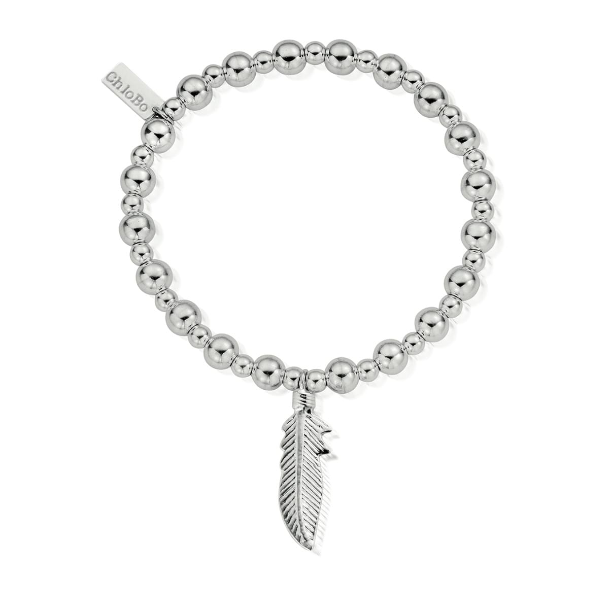 A image of the product ChloBo Sterling Silver Bead & Noodle Open Heart Bracelet
