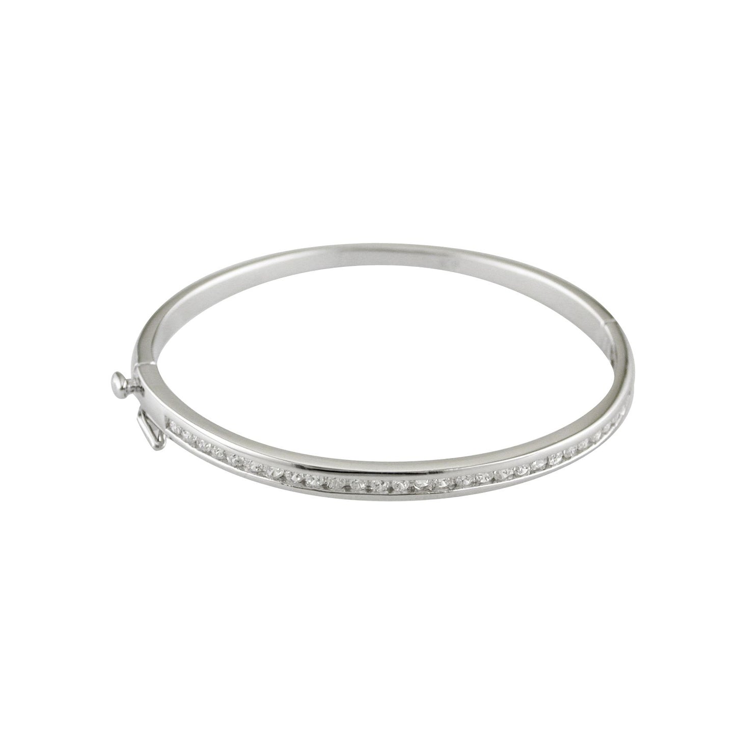 Sterling Silver Children's Chanel Set CZ Bangle
