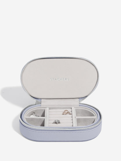 Stackers Lavender Oval Zipped Travel Jewellery Box