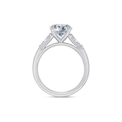 18ct White Gold Brilliant Round Solitaire & Shoulder Tapers, 2.50ct