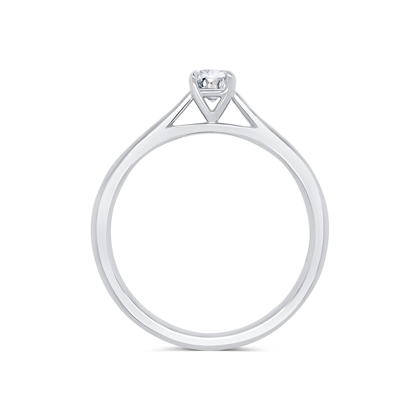 Platinum Brilliant Round Solitaire Diamond Ring, 0.30ct