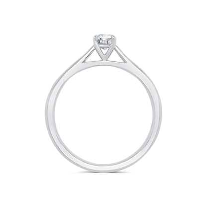Platinum Brilliant Round Solitaire Diamond Ring, 0.30ct