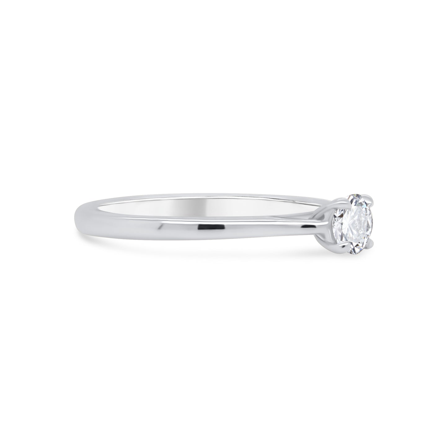 Platinum Brilliant Round Solitaire Diamond Ring, 0.30ct