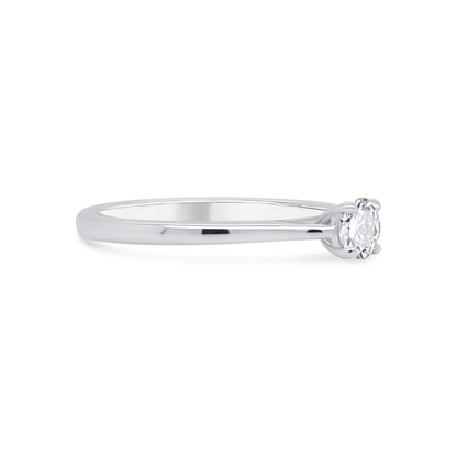 Platinum Brilliant Round Solitaire Diamond Ring, 0.30ct