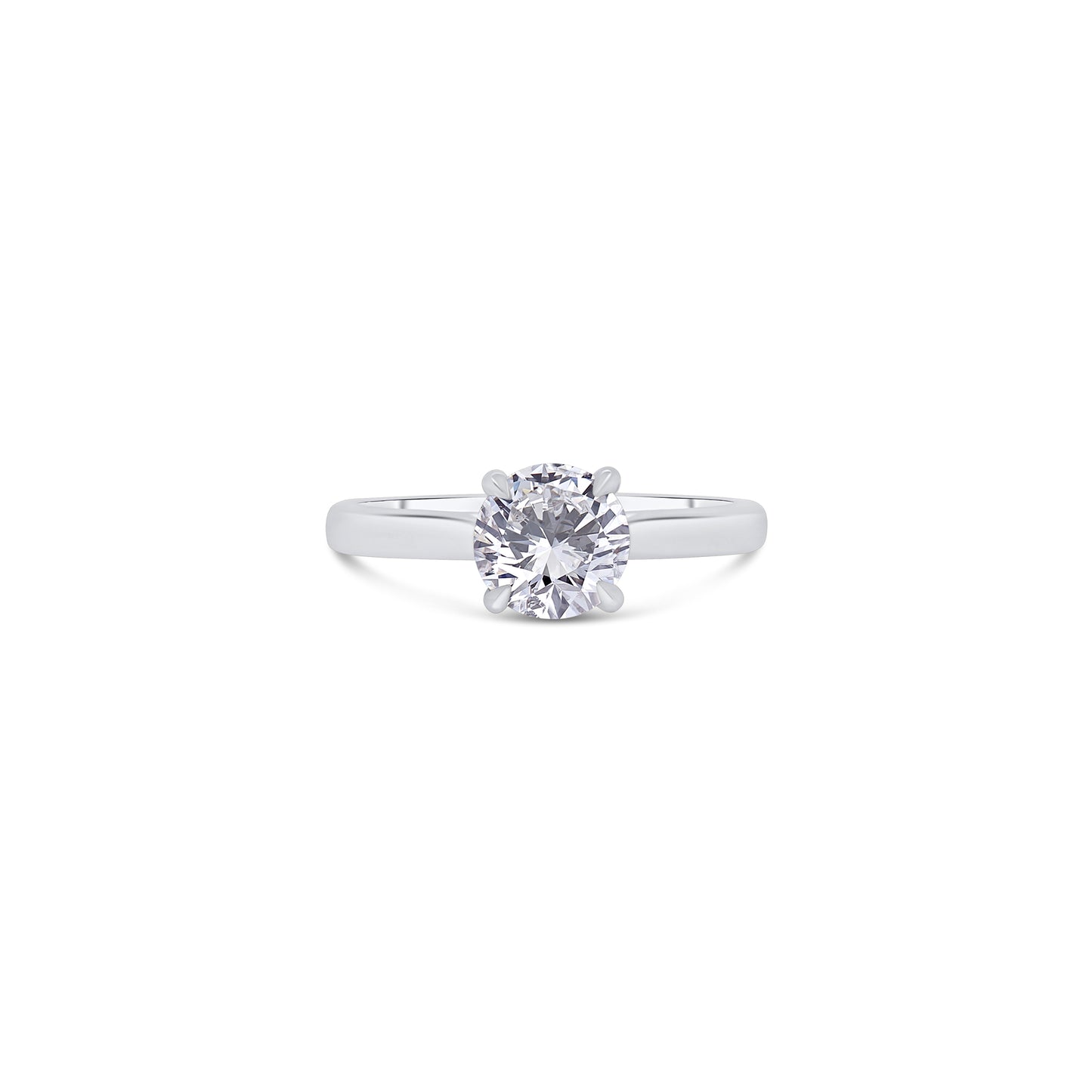 Platinum Brilliant Round Solitaire Talon Claw Diamond Ring, 1.00ct