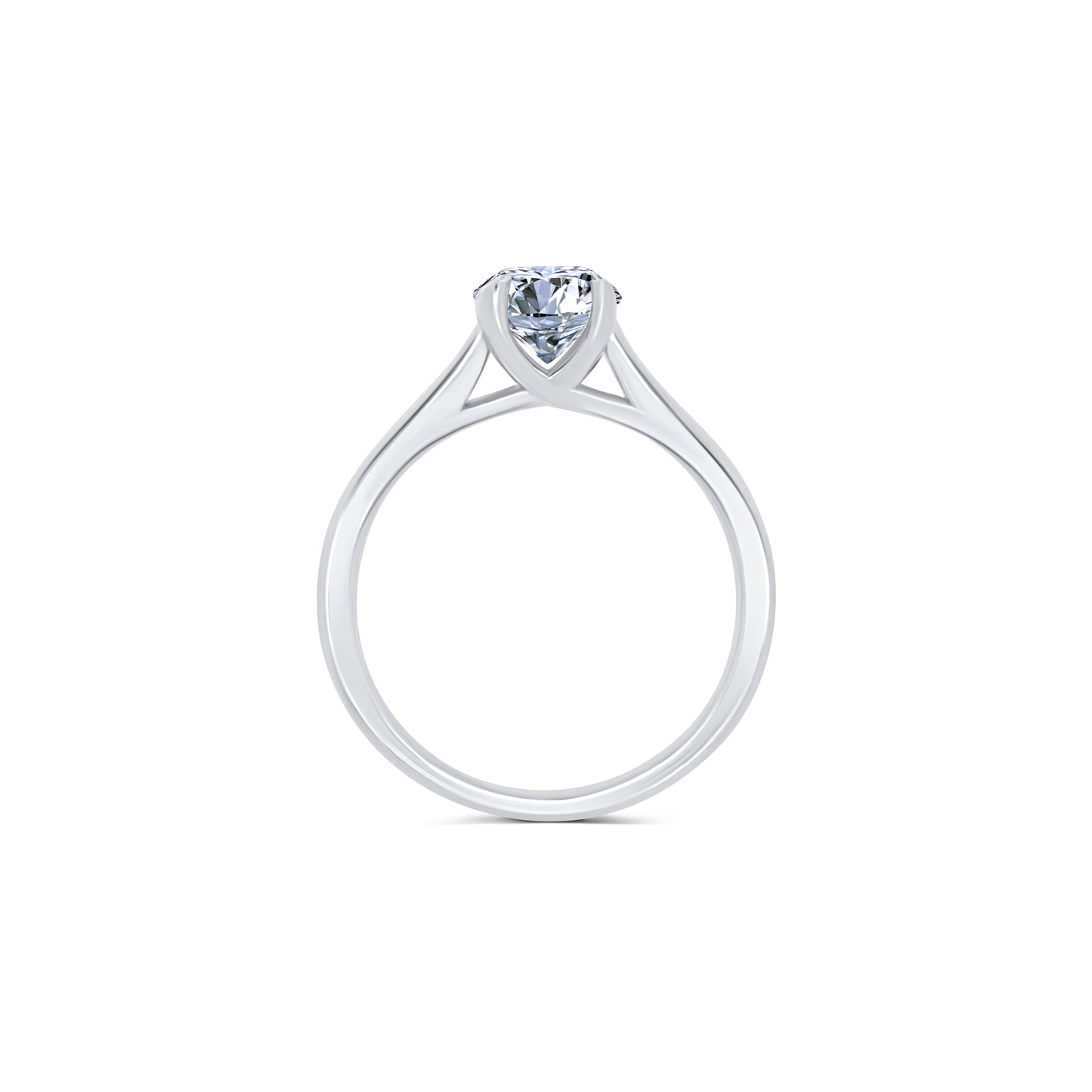 Platinum Brilliant Round Solitaire Talon Claw Diamond Ring, 1.00ct