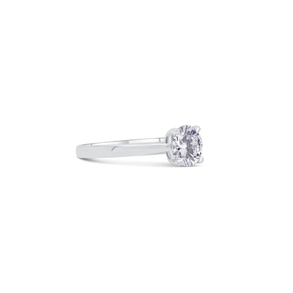 Platinum Brilliant Round Solitaire Talon Claw Diamond Ring, 1.00ct