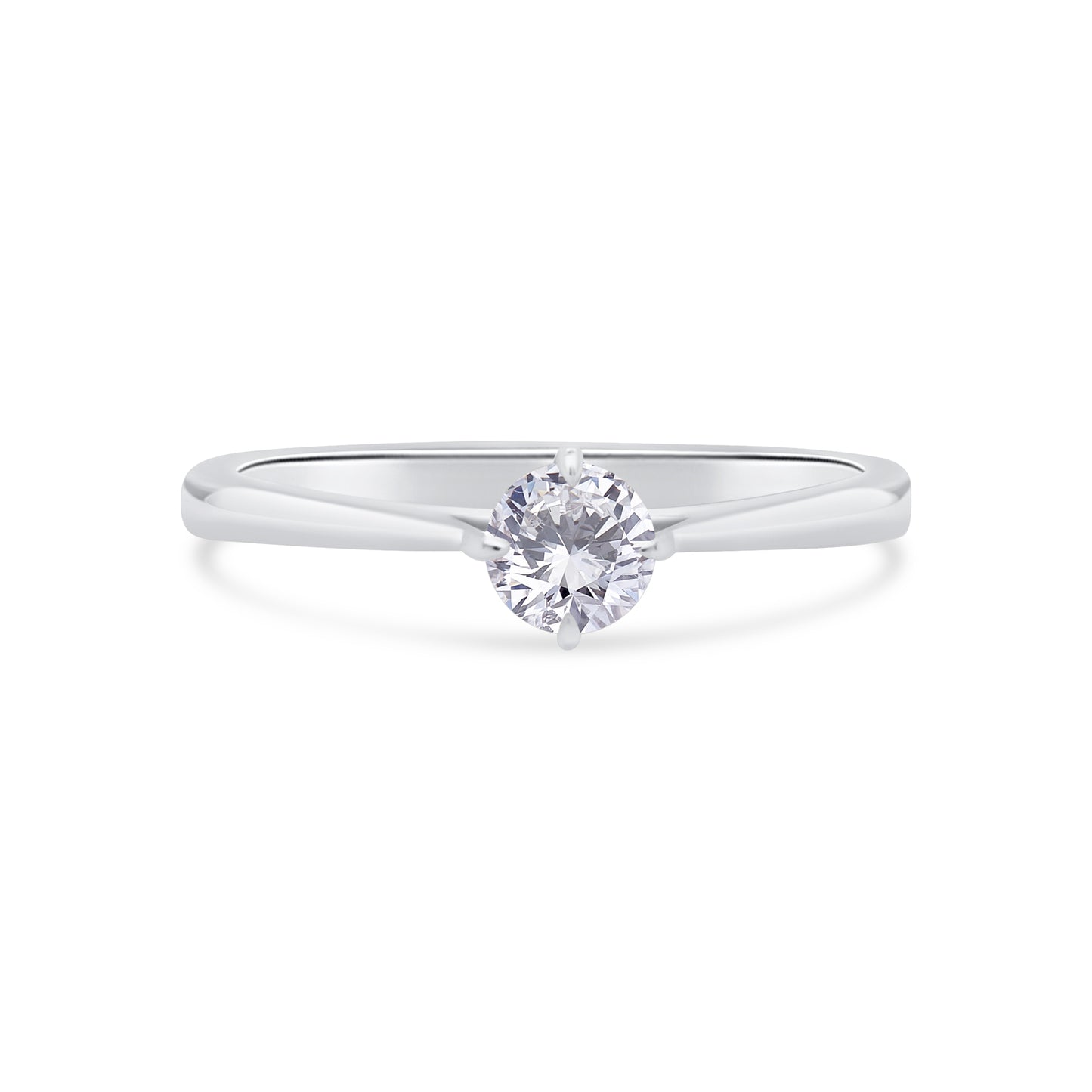 Platinum Brilliant Round Solitaire Diamond Ring, 0.30ct