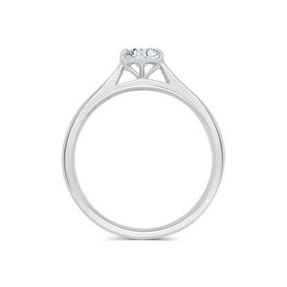 Platinum Brilliant Round Solitaire Diamond Ring, 0.30ct