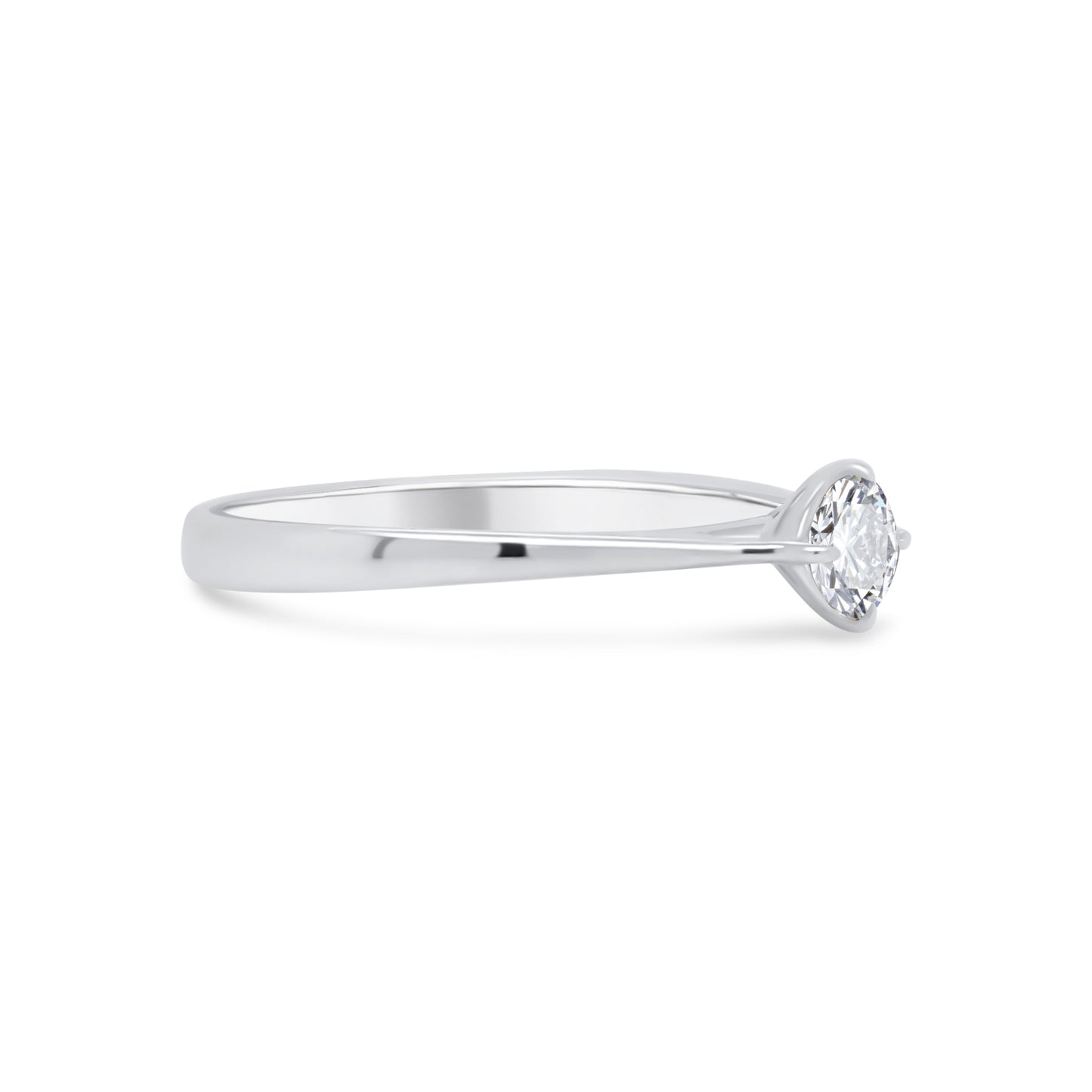 Platinum Brilliant Round Solitaire Diamond Ring, 0.30ct