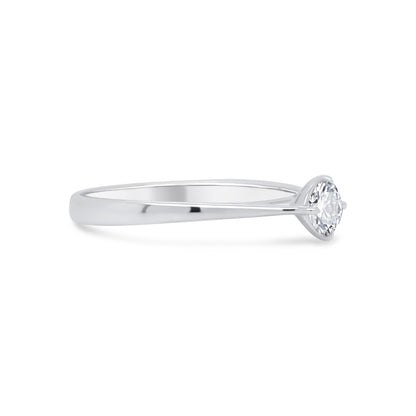 Platinum Brilliant Round Solitaire Diamond Ring, 0.30ct