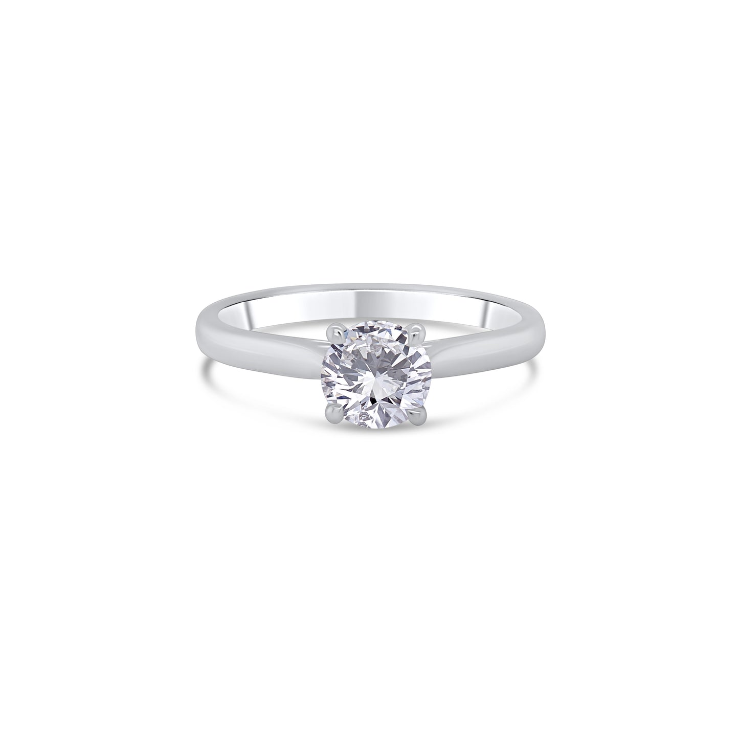 Platinum Brilliant Round Solitaire Diamond Ring, 0.70ct