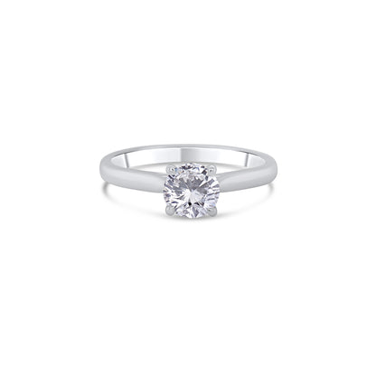 Platinum Brilliant Round Solitaire Diamond Ring, 0.70ct