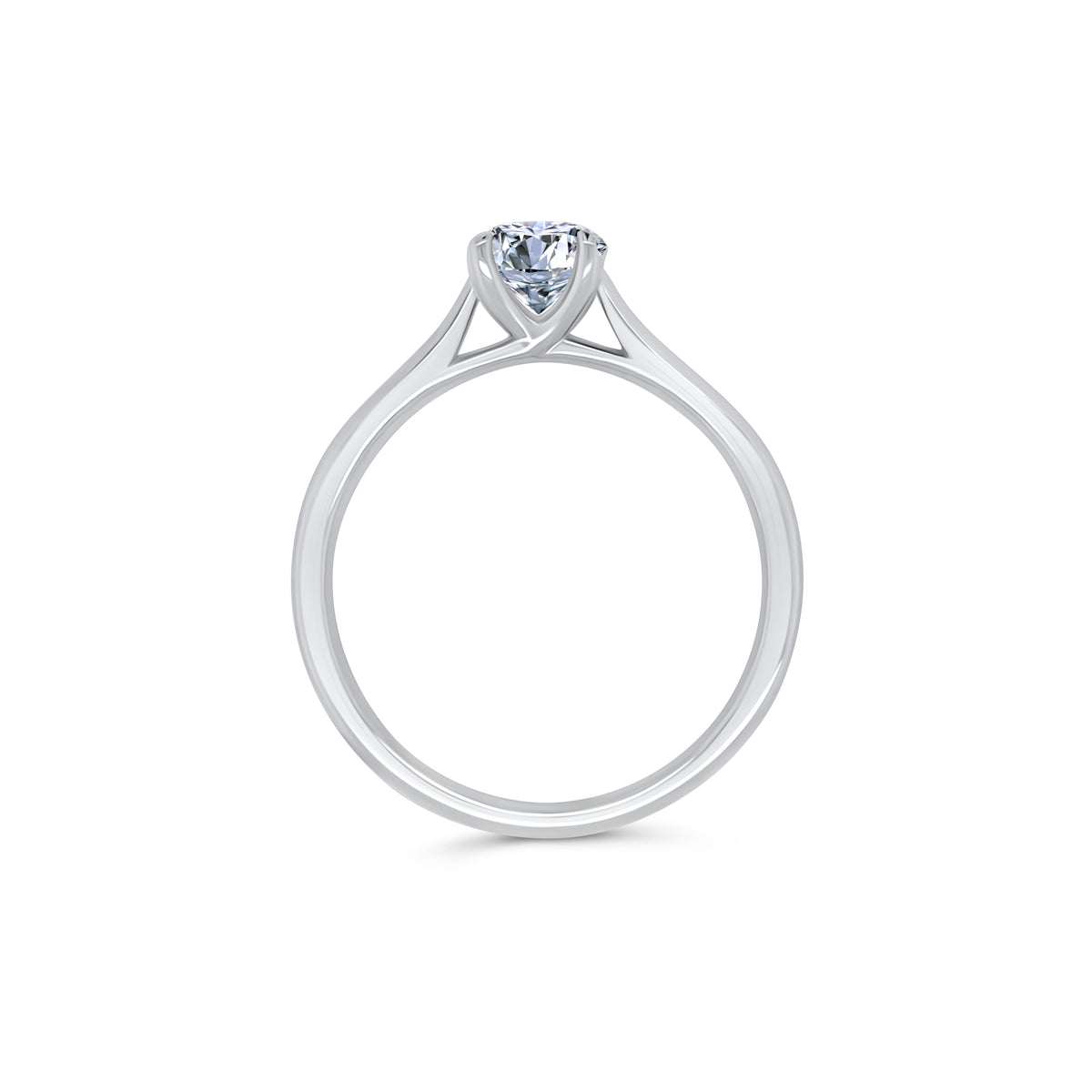 Platinum Brilliant Round Solitaire Diamond Ring, 0.70ct