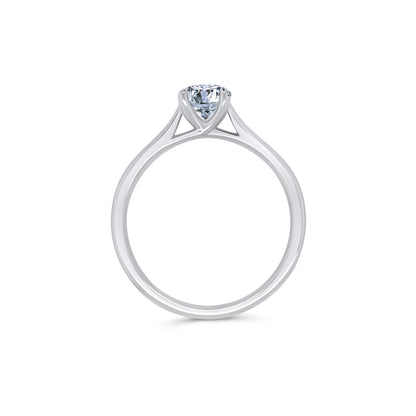 Platinum Brilliant Round Solitaire Diamond Ring, 0.70ct