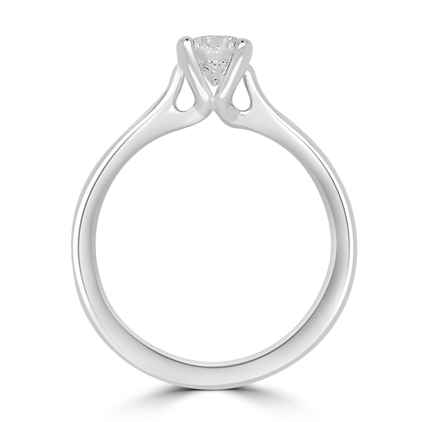 Platinum Brilliant Round Solitaire Diamond Ring, 0.60ct