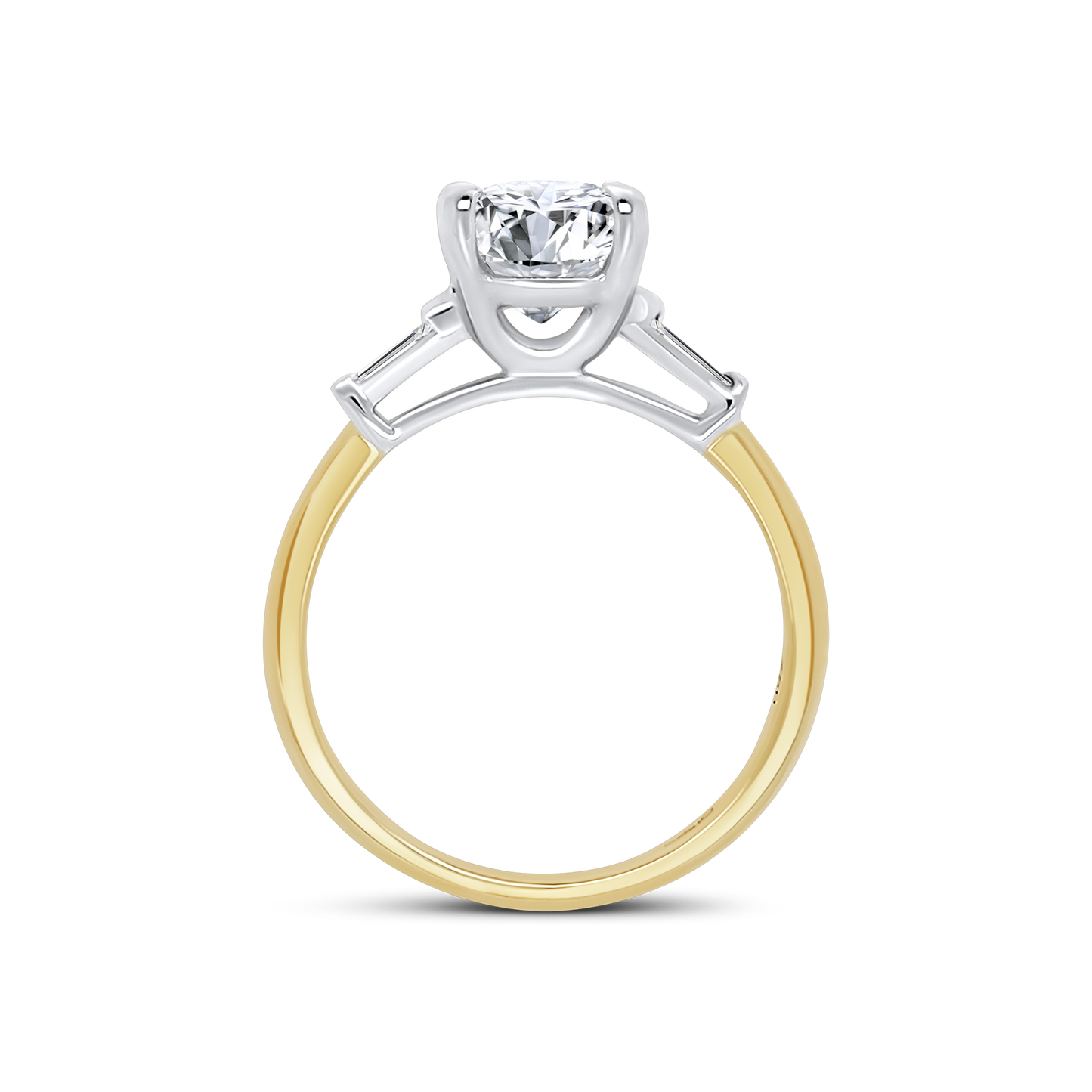18ct Yellow Gold Cushion & Tapered Baguette Diamond Ring, 2.15ct