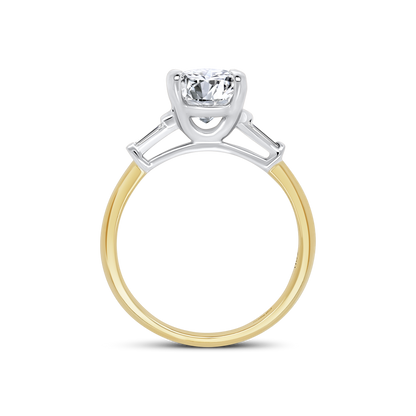 18ct Yellow Gold Cushion & Tapered Baguette Diamond Ring, 2.15ct