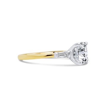 18ct Yellow Gold Cushion & Tapered Baguette Diamond Ring, 2.15ct