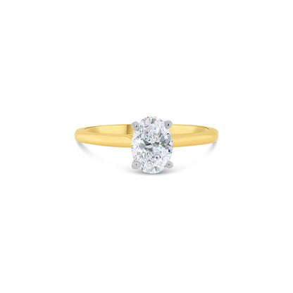 18ct Yellow Gold Solitaire Oval Diamond Ring, 0.70ct