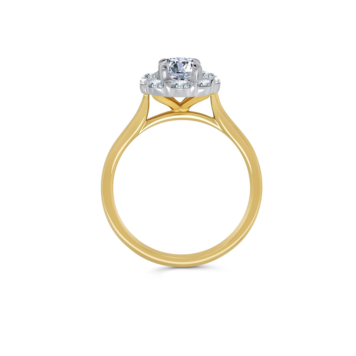 18ct Yellow Gold Oval & Halo Diamond Ring, 1.20ct