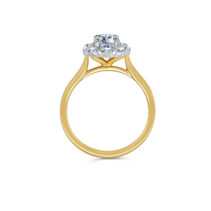 18ct Yellow Gold Oval & Halo Diamond Ring, 1.20ct